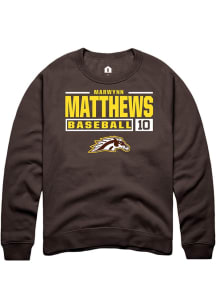Marwynn Matthews  Rally Western Michigan Broncos Mens Brown NIL Stacked Box Long Sleeve Crew Sweat..