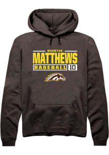 Marwynn Matthews  Rally Western Michigan Broncos Mens Brown NIL Stacked Box Long Sleeve Hoodie