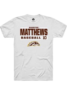 Marwynn Matthews  Western Michigan Broncos White Rally NIL Stacked Box Short Sleeve T Shirt