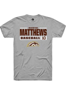 Marwynn Matthews  Western Michigan Broncos Grey Rally NIL Stacked Box Short Sleeve T Shirt
