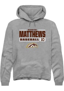 Marwynn Matthews  Rally Western Michigan Broncos Mens Grey NIL Stacked Box Long Sleeve Hoodie