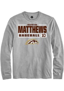Marwynn Matthews  Western Michigan Broncos Grey Rally NIL Stacked Box Long Sleeve T Shirt