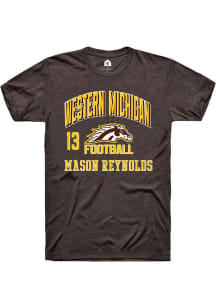 Mason Reynolds  Western Michigan Broncos Brown Rally Football NIL Arch Logo Short Sleeve T Shirt