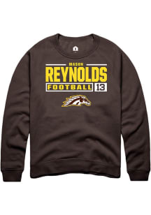 Mason Reynolds  Rally Western Michigan Broncos Mens Brown Football NIL Stacked Box Long Sleeve Cre..