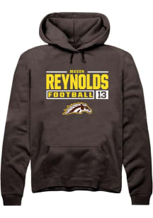 Mason Reynolds  Rally Western Michigan Broncos Mens Brown Football NIL Stacked Box Long Sleeve Hoo..