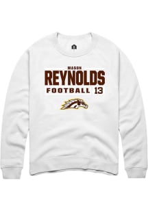 Mason Reynolds  Rally Western Michigan Broncos Mens White Football NIL Stacked Box Long Sleeve Cre..