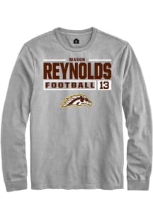 Mason Reynolds  Western Michigan Broncos Grey Rally Football NIL Stacked Box Long Sleeve T Shirt