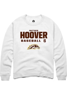 Matthew Hoover  Rally Western Michigan Broncos Mens White NIL Stacked Box Long Sleeve Crew Sweatsh..