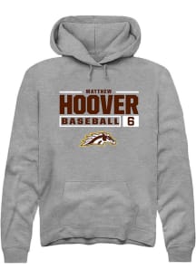 Matthew Hoover  Rally Western Michigan Broncos Mens Grey NIL Stacked Box Long Sleeve Hoodie
