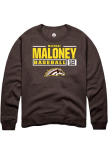 Michael Maloney  Rally Western Michigan Broncos Mens Brown NIL Stacked Box Long Sleeve Crew Sweats..