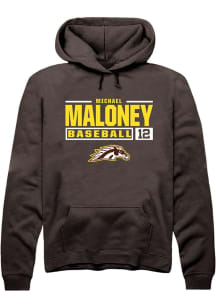 Michael Maloney  Rally Western Michigan Broncos Mens Brown NIL Stacked Box Long Sleeve Hoodie