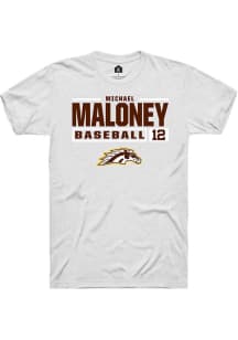 Michael Maloney  Western Michigan Broncos White Rally NIL Stacked Box Short Sleeve T Shirt
