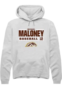 Michael Maloney  Rally Western Michigan Broncos Mens White NIL Stacked Box Long Sleeve Hoodie