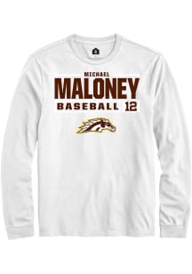 Michael Maloney  Western Michigan Broncos White Rally NIL Stacked Box Long Sleeve T Shirt