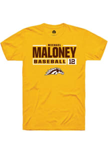 Michael Maloney  Western Michigan Broncos Gold Rally NIL Stacked Box Short Sleeve T Shirt