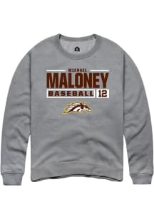 Michael Maloney  Rally Western Michigan Broncos Mens Grey NIL Stacked Box Long Sleeve Crew Sweatsh..