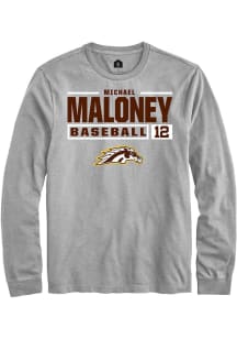 Michael Maloney  Western Michigan Broncos Grey Rally NIL Stacked Box Long Sleeve T Shirt