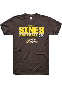 Nathan Sines  Western Michigan Broncos Brown Rally Football NIL Stacked Box Short Sleeve T Shirt