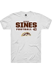 Nathan Sines  Western Michigan Broncos White Rally Football NIL Stacked Box Short Sleeve T Shirt