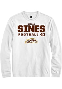 Nathan Sines  Western Michigan Broncos White Rally Football NIL Stacked Box Long Sleeve T Shirt
