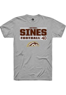 Nathan Sines  Western Michigan Broncos Grey Rally Football NIL Stacked Box Short Sleeve T Shirt