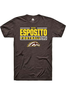 Nick Esposito  Western Michigan Broncos Brown Rally Football NIL Stacked Box Short Sleeve T Shirt