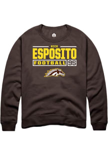Nick Esposito  Rally Western Michigan Broncos Mens Brown Football NIL Stacked Box Long Sleeve Crew..