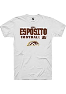 Nick Esposito  Western Michigan Broncos White Rally Football NIL Stacked Box Short Sleeve T Shirt