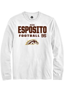 Nick Esposito  Western Michigan Broncos White Rally Football NIL Stacked Box Long Sleeve T Shirt