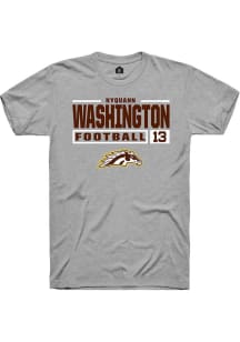 Nyquann Washington  Western Michigan Broncos Grey Rally Football NIL Stacked Box Short Sleeve T Sh..