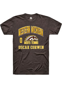 Oscar Corwin  Western Michigan Broncos Brown Rally NIL Arch Logo Short Sleeve T Shirt