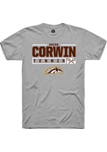Oscar Corwin  Western Michigan Broncos Grey Rally NIL Stacked Box Short Sleeve T Shirt