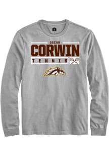Oscar Corwin  Western Michigan Broncos Grey Rally NIL Stacked Box Long Sleeve T Shirt