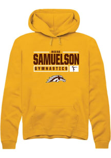 Reese Samuelson  Rally Western Michigan Broncos Mens Gold NIL Stacked Box Long Sleeve Hoodie