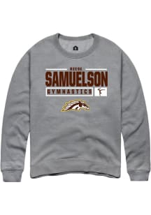 Reese Samuelson  Rally Western Michigan Broncos Mens Grey NIL Stacked Box Long Sleeve Crew Sweatsh..