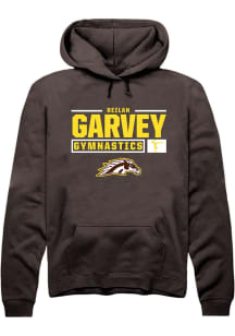 Reilan Garvey  Rally Western Michigan Broncos Mens Brown NIL Stacked Box Long Sleeve Hoodie