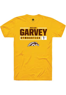 Reilan Garvey  Western Michigan Broncos Gold Rally NIL Stacked Box Short Sleeve T Shirt