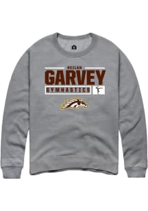 Reilan Garvey  Rally Western Michigan Broncos Mens Grey NIL Stacked Box Long Sleeve Crew Sweatshir..