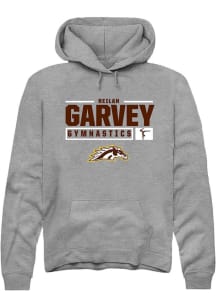 Reilan Garvey  Rally Western Michigan Broncos Mens Grey NIL Stacked Box Long Sleeve Hoodie