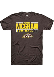 Rodney McGraw  Western Michigan Broncos Brown Rally Football NIL Stacked Box Short Sleeve T Shirt