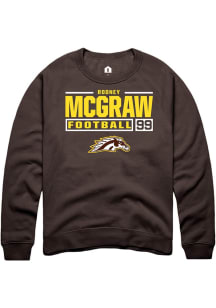 Rodney McGraw  Rally Western Michigan Broncos Mens Brown Football NIL Stacked Box Long Sleeve Crew..