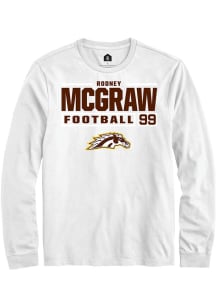 Rodney McGraw  Western Michigan Broncos White Rally Football NIL Stacked Box Long Sleeve T Shirt