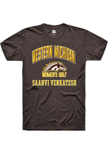 Saanvi Venkatesh  Western Michigan Broncos Brown Rally NIL Arch Logo Short Sleeve T Shirt