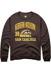 Sam Carlisle  Rally Western Michigan Broncos Mens Brown NIL Arch Logo Long Sleeve Crew Sweatshirt