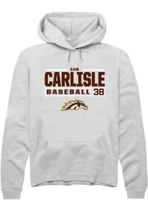 Sam Carlisle  Rally Western Michigan Broncos Mens White NIL Stacked Box Long Sleeve Hoodie