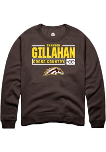 Shannon Gillahan  Rally Western Michigan Broncos Mens Brown NIL Stacked Box Long Sleeve Crew Sweat..