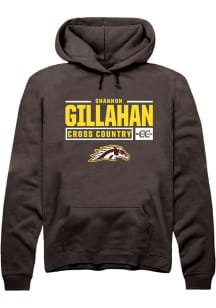 Shannon Gillahan  Rally Western Michigan Broncos Mens Brown NIL Stacked Box Long Sleeve Hoodie