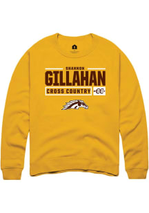 Shannon Gillahan  Rally Western Michigan Broncos Mens Gold NIL Stacked Box Long Sleeve Crew Sweats..