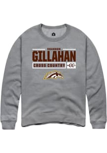 Shannon Gillahan  Rally Western Michigan Broncos Mens Grey NIL Stacked Box Long Sleeve Crew Sweats..