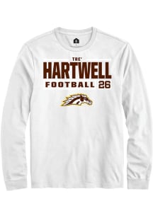 Tre' Hartwell  Western Michigan Broncos White Rally Football NIL Stacked Box Long Sleeve T Shirt